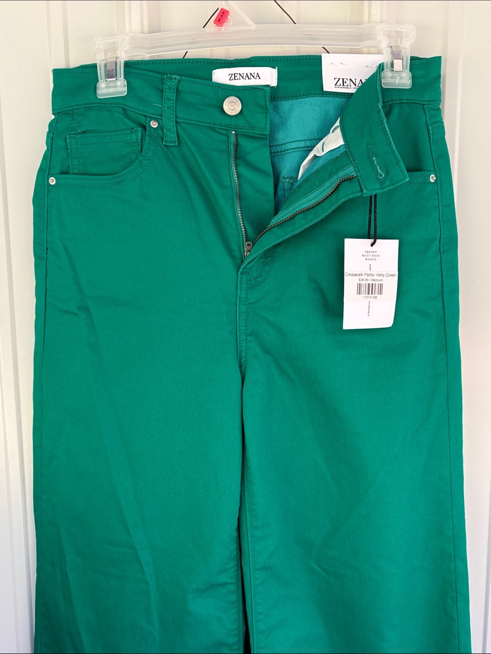 Zenana Outfitters Kelly Green Crosswlak Pants